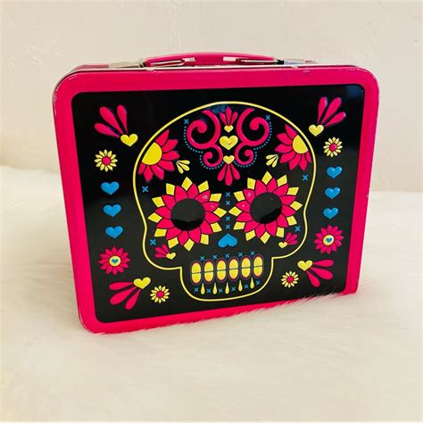 sugar skull metal lunch box|Loungefly • Sugar Skull Collectable Metal Lunch Box.